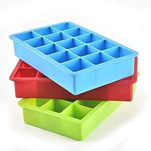 Buy Kienlix 1 Pcs Silicone Ice Cube Trays Molds, 15 Cavities Ice Tray ...