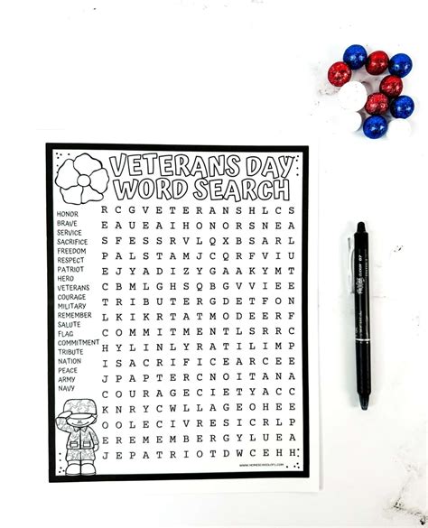 Veterans Day Word Search (Free Printable)