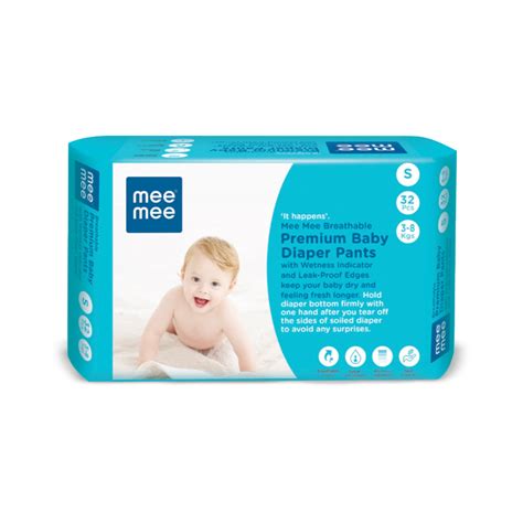 Buy Mee Mee Baby Breathable Premium Small Size Baby Diaper Pants for ...