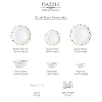 Buy Cello Secret Garden Dazzle Series Opalware Dinner Set, 35-Pieces ...
