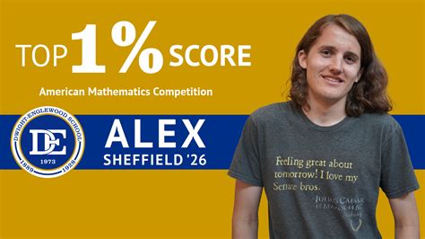 CONGRATS TO ALEX SHEFFIELD ‘26: Top 1% Score in American Mathematics Competition (AMC 10); Top ...