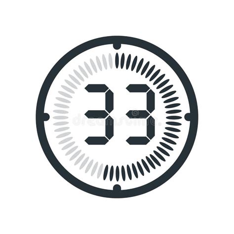The 33 Minutes Icon Isolated on White Background, Clock and Watch ...