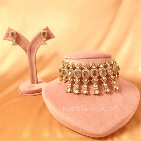 Shashikala Monaliza Stone Choker Set- Purple – NoorESandook