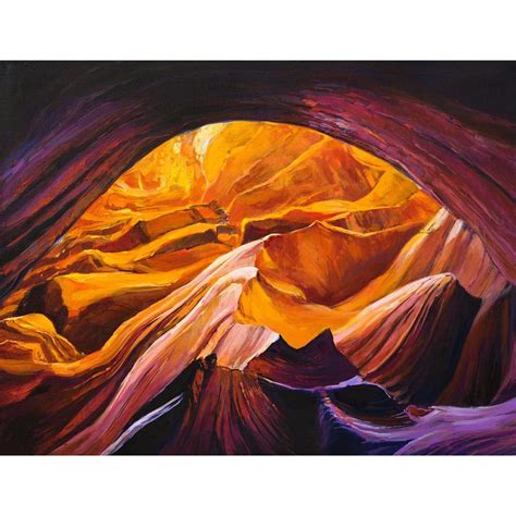 Artwork Of The Grand Canyon Inside A Cave Canvas Painting Synthetic ...