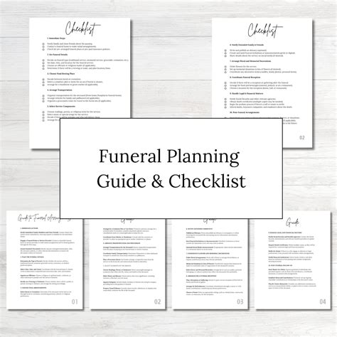 Funeral Planning Checklist, Funeral Planning Guide & Checklist, Funeral ...