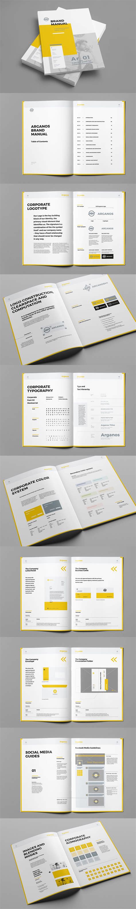 Brand Manual Template InDesign INDD - 48 Pages, A4 & US Letter size ...