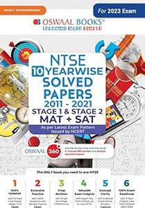 Oswaal NTSE 10 Yearwise Solved Papers 2011 to 2021 Stage-1 & 2 MAT ...