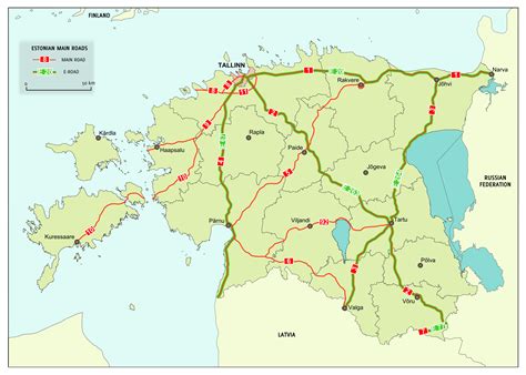 Large highways map of Estonia | Estonia | Europe | Mapsland | Maps of the World