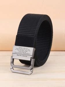 Mast & Harbour Men Casual Black Canvas Belt BLACK - Price in India ...