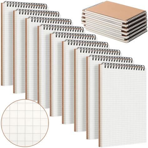 Snapklik.com : Engrowtic Graph Paper Spiral Notepad A5 Top Wirebound Notepad Grid Notebook Steno ...