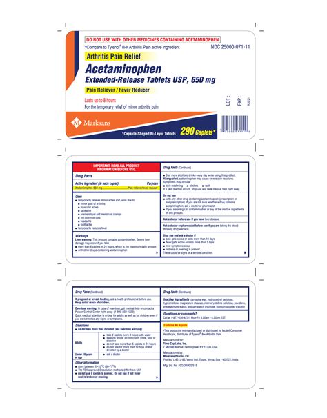 DailyMed - ACETAMINOPHEN EXTENDED-RELEASE TABLETS, 650 MG- acetaminophen tablet, extended release