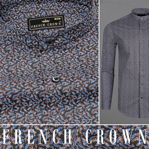 Zeus Black with Waikawa Blue Casual Prints Premium Cotton Shirt For Men ...