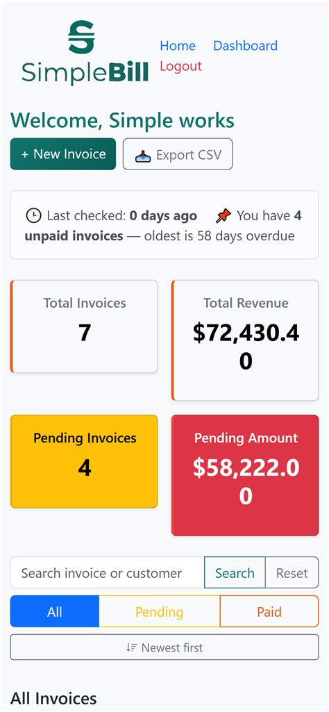 SimpleBill – Track Unpaid Invoices