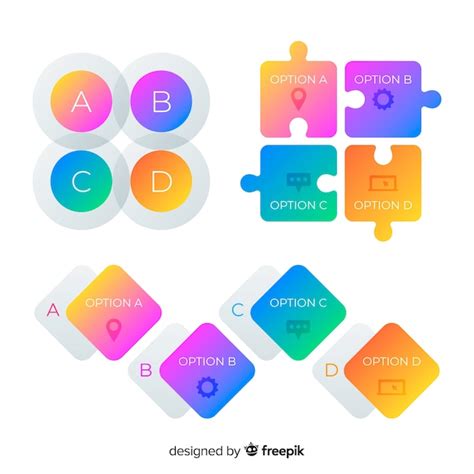 Geometrical set of infographic elements | Free Vector
