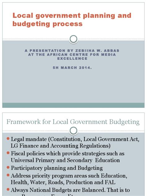 An Overview of Local Government Planning and Budgeting Cycles | PDF ...