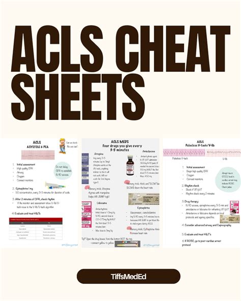 ACLS Cheat Sheet Study Guide for Nurses, Paramedics, Physician Assistants, Nurse Practitioners ...