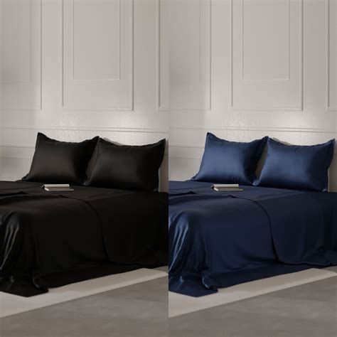 Midnight Black - Mystique Blue Bedsheet Set Combo | Stoa – Stoa Paris