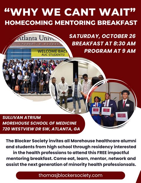 WHY WE CANT WAIT - HOMECOMING MENTORING BREAKFAST - Thomas J. Blocker ...