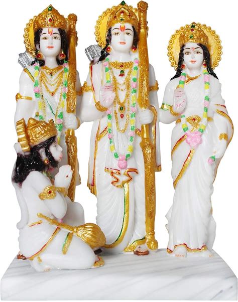 Buy SPRITUAL Arts Ram Darbar Statue White Culture Marble Idol for Your ...