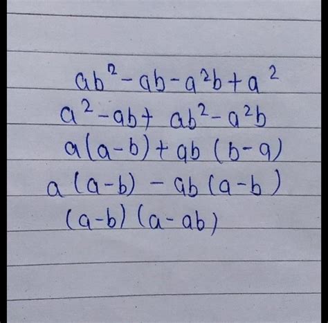FACTORISE ab² + ba² - ab + a² - Brainly.in