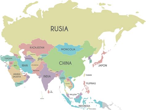 Asia Map Countries Labeled 的图像结果