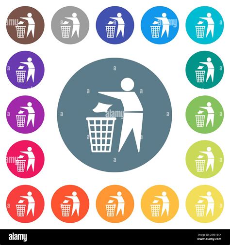 Tidy man solid flat white icons on round color backgrounds. 17 ...