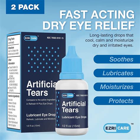 2 PK EzriCare Extra Strong Moisturizing Lubricating Eye Drops 30mL ...