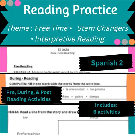 Spanish Free Time Interpretive Reading Practice | Made By Teachers