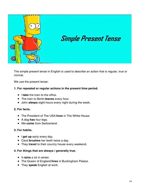 Simple Present Tense Uses and Rules | PDF | Verb | English Language