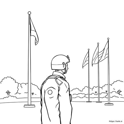 Army Helmet Coloring Page