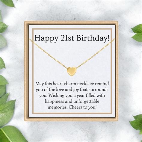 21st Birthday Gift Necklace Meaningful Birthday Gift for Her Happy 21 ...