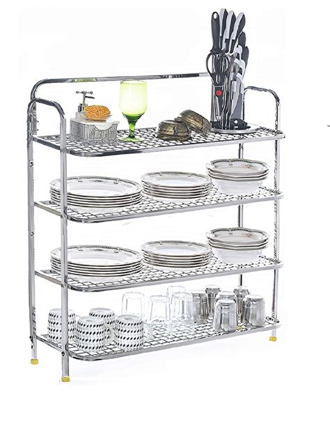 Winstar Stainless Steel 4 Layer Wall Mount Multipurpose Rack Shoe ...