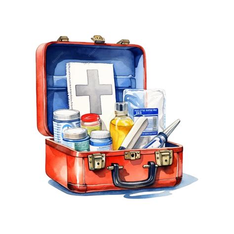 Premium Vector | Watercolor medical medicine box on white background