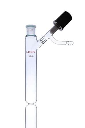Laboy Glass 50mL Schlenk Reaction Tube with 14/20 Outer Joint & 0-4mm ...