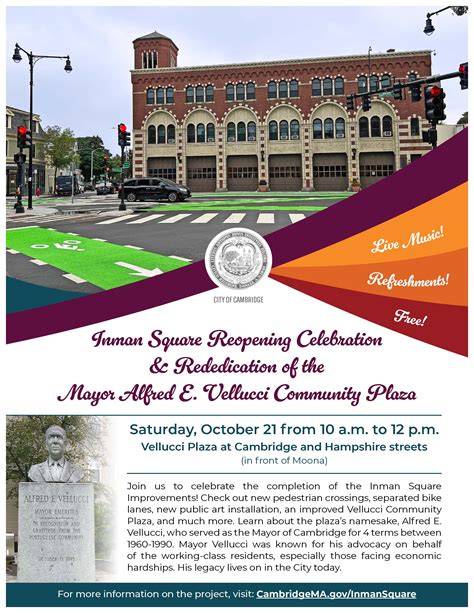 Inman Square Reopening Celebration on Saturday October 21, from 10 a.m ...