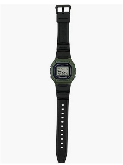 Casio Mens Youth W-218H-3AV Black Green Resin Quartz India | Ubuy