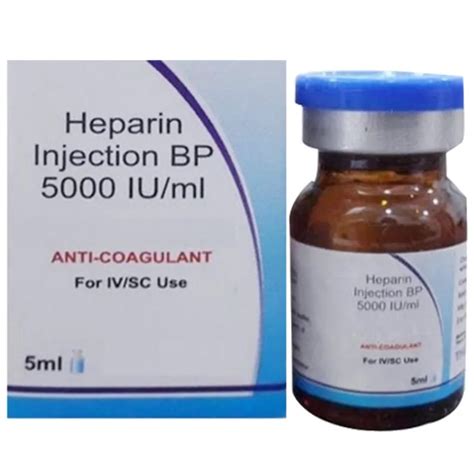 Buy Heparin 5000IU Injection 5 ml online | Uses, Side Effects, Price ...