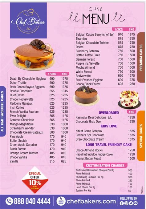 Menu at Chef Bakers, Bengaluru, Shop GS 3