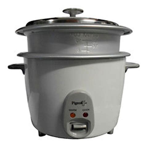Buy Pigeon 1.8 L Joy Unlimited DX Double Pot Rice Cooker White Online ...