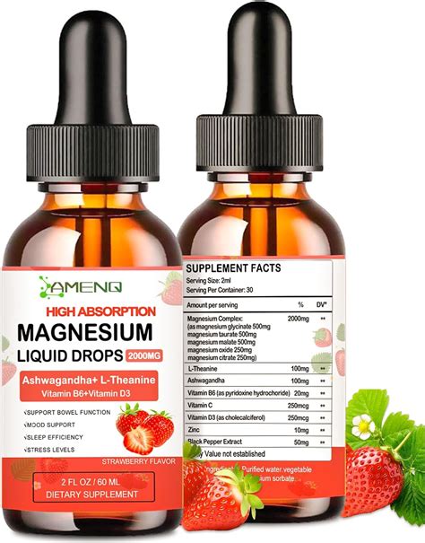 Amazon.com: 12-in-1 Liquid Magnesium Glycinate Supplement with Malate, Taurate & Citrate, Calm ...