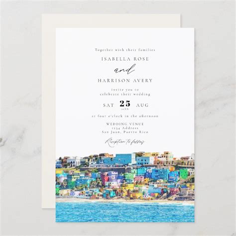 Destination wedding invitation puerto rico beach watercolor etsy – Artofit