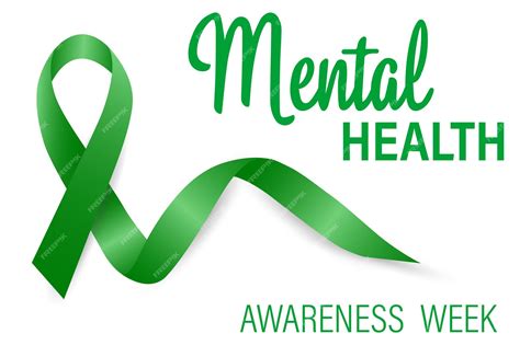 Premium Vector | Green mental health awareness ribbon