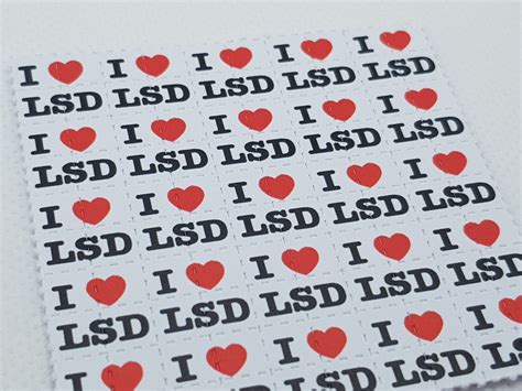 I Love LSD Blotter Art Psychedelic Art LSD Acid Art Print 100 Tab Sheet ...