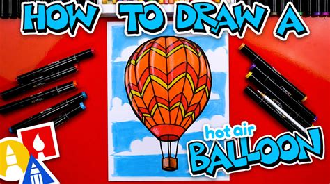 Hot Air Balloon Drawing Step By Step