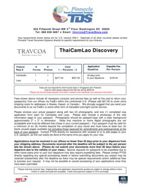 Fillable Online ThaiCamLao Discovery - Travel Document Systems Fax ...