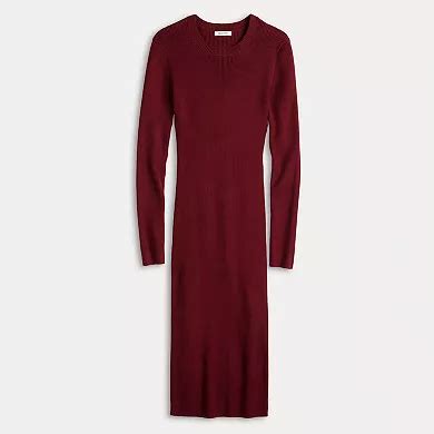 Women's Nine West Long Sleeve Crewneck Midi Sweater Dress