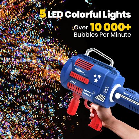 Buy EagleStone Bazooka Bubble Gun for Kids Adults, 4 Motors Bubble ...