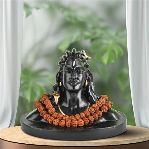 Buy Rousrie Resin Adiyogi Shiva Statue for Car Dashboard, Shiv Ji ...