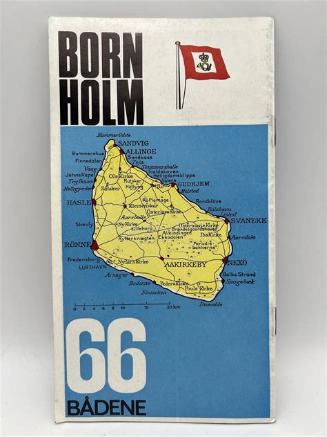 1966 BORNHOLM BADENE Ronne Denmark Danmark Tourist Cruise Ship Guide & Maps - Cyber Dutchman
