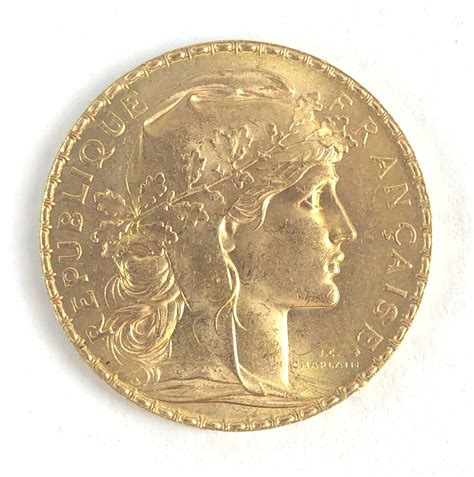 Lot - 1909 France 20 Franc Gold Coin